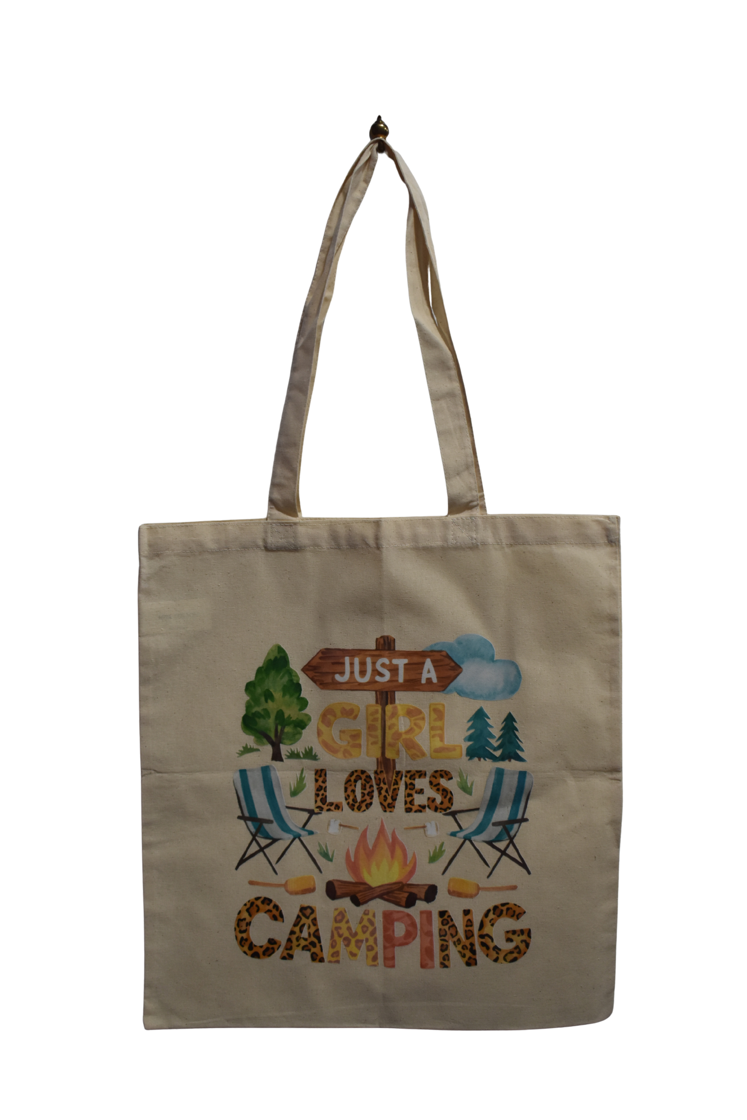 Canvas Tote Bag-Just a girl who loves camping