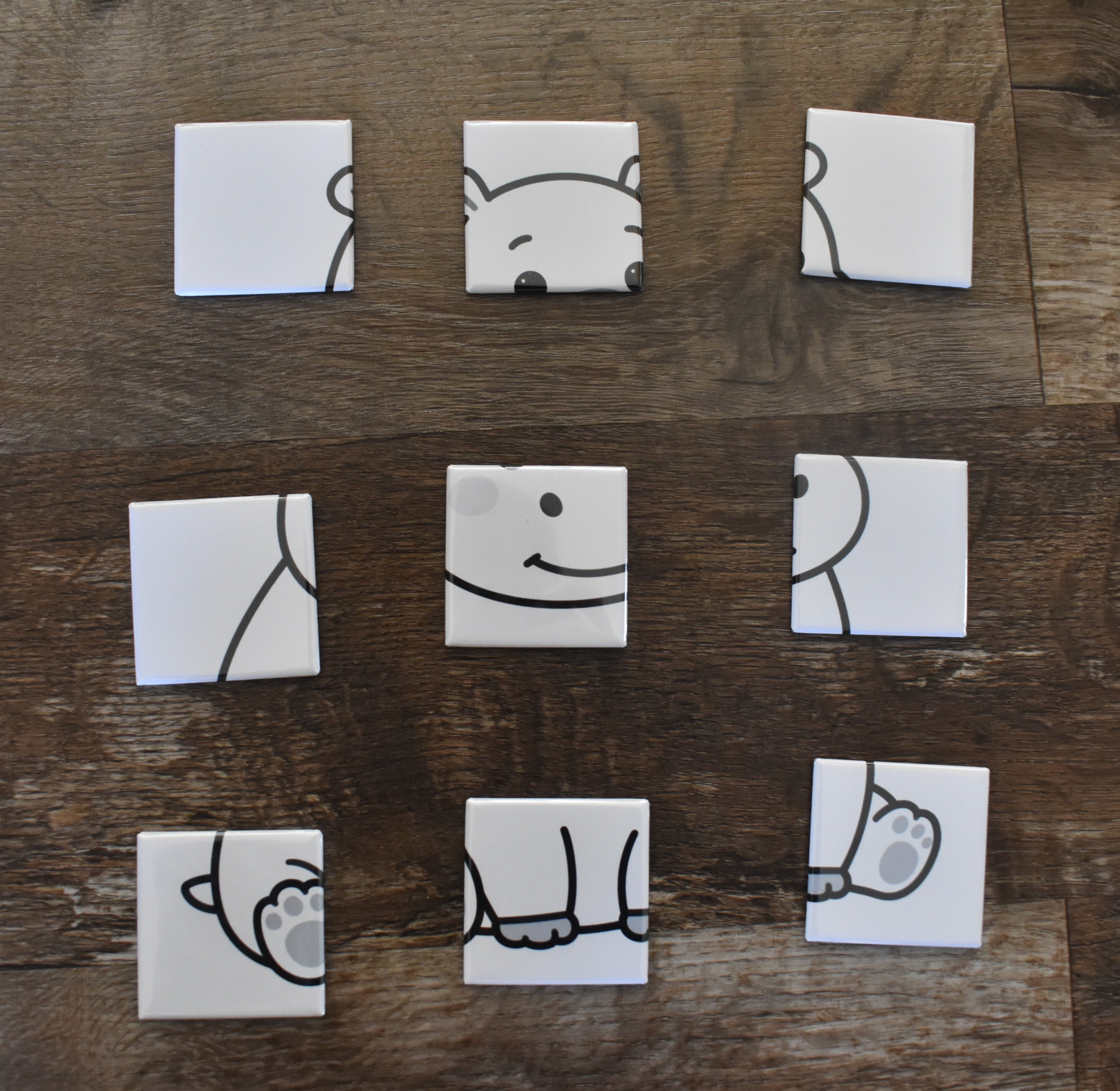 2x2 Dry Erase Puzzle Magnet-Hippo