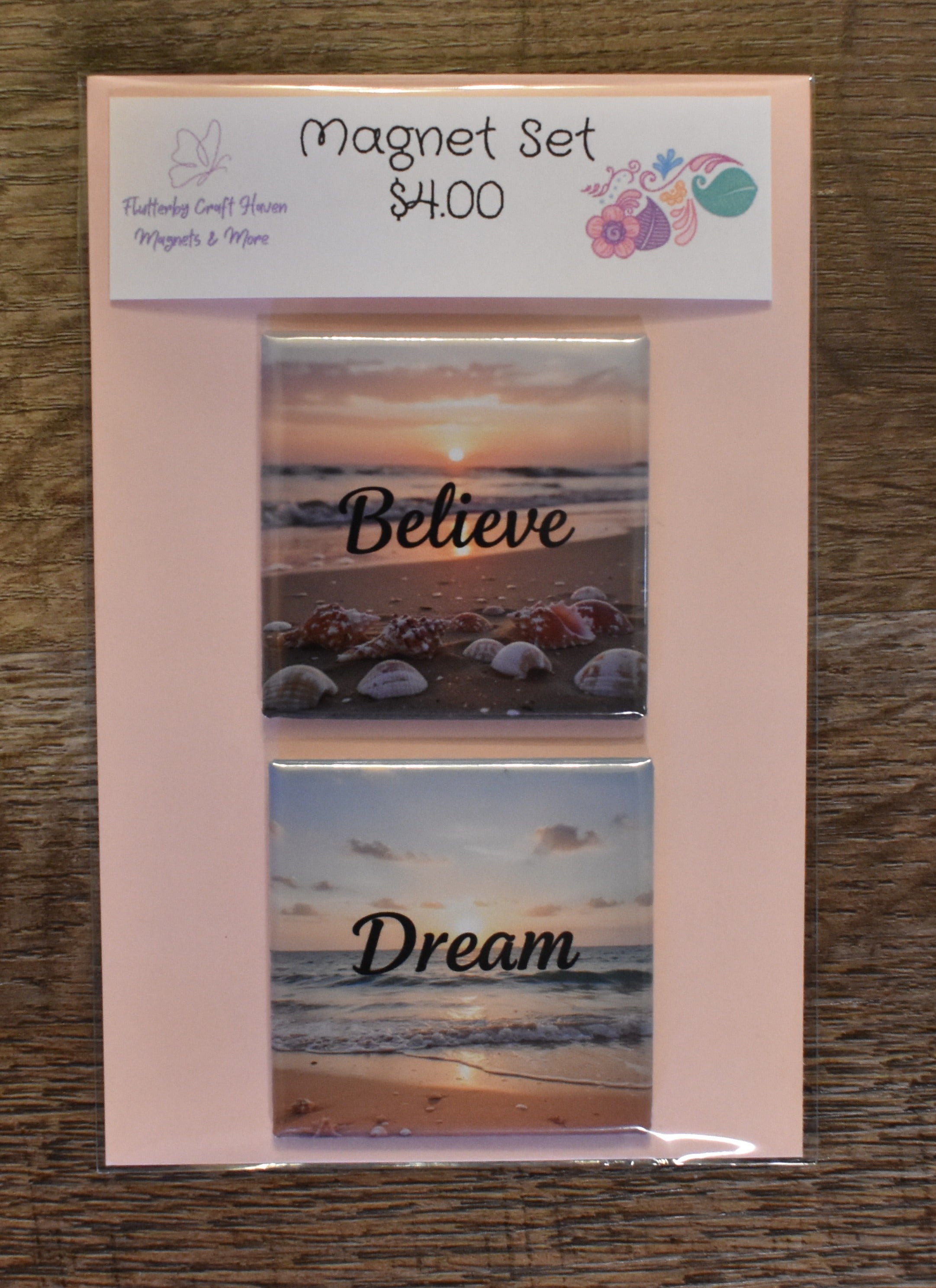 2x2 Square Magnet Set-BELIEVE/DREAM