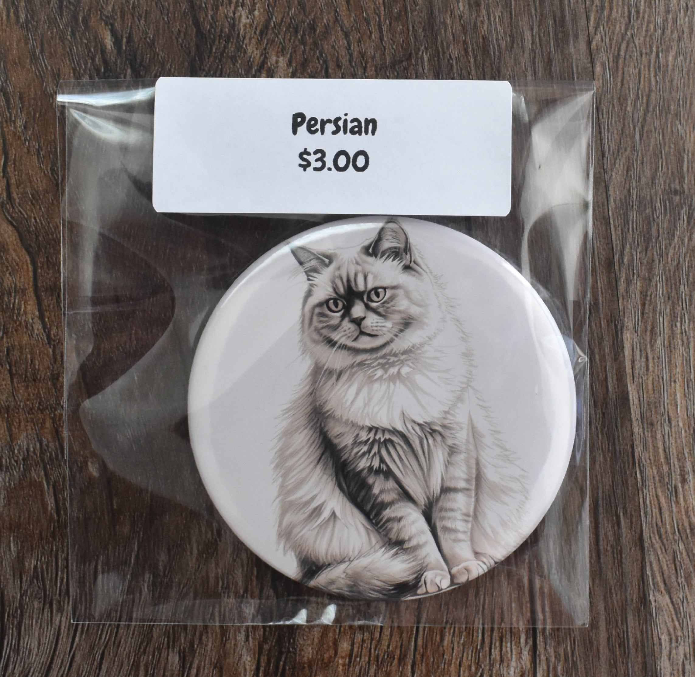 3 Inch Round Cat Magnet-Persian