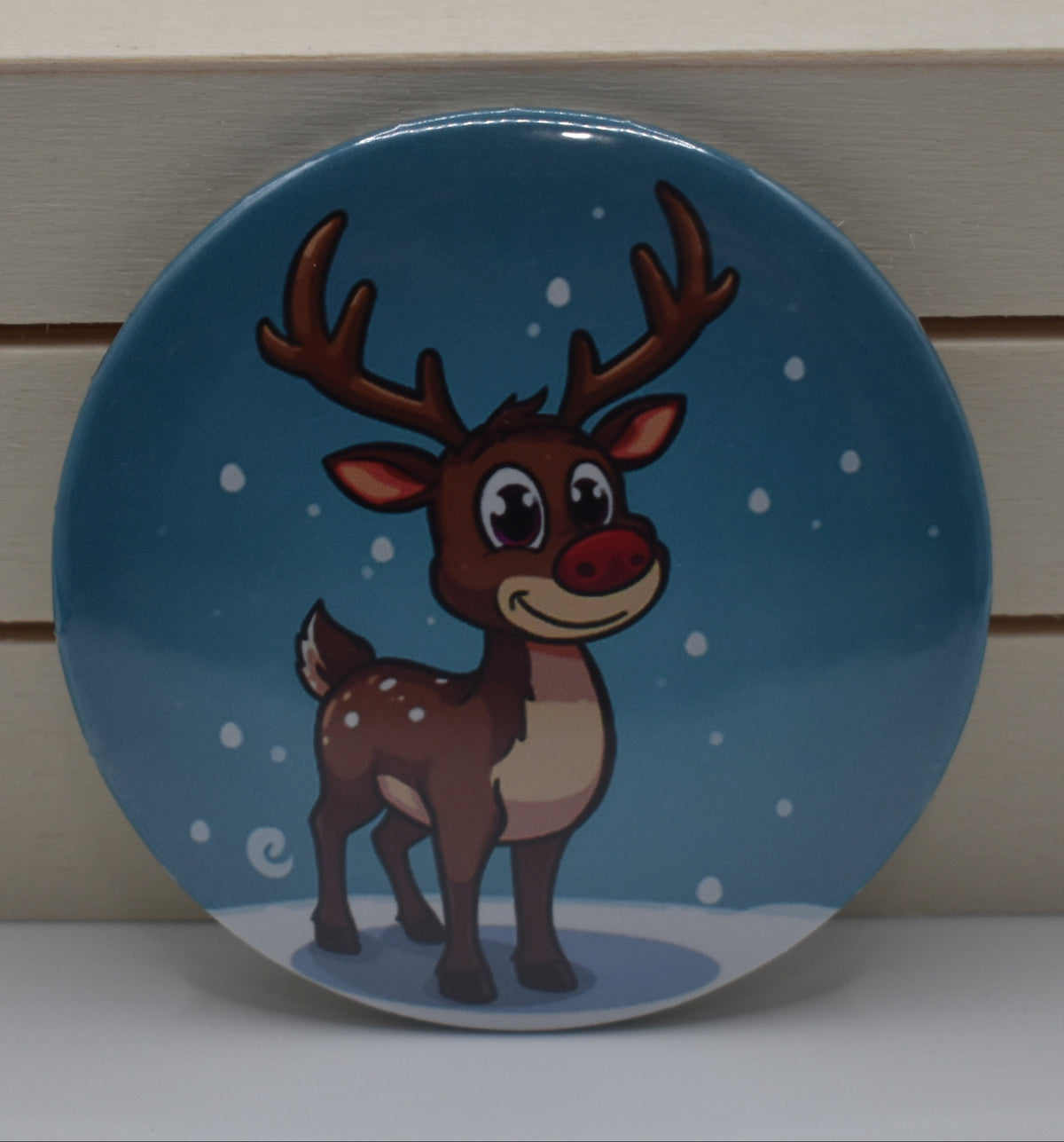 2 Inch Button-Christmas Reindeer (1)