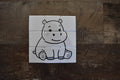 2x2 Dry Erase Puzzle Magnet-Hippo