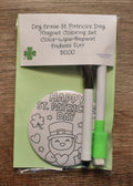Dry Erase St. Patrick's Day Coloring Magnet Set-Penguin
