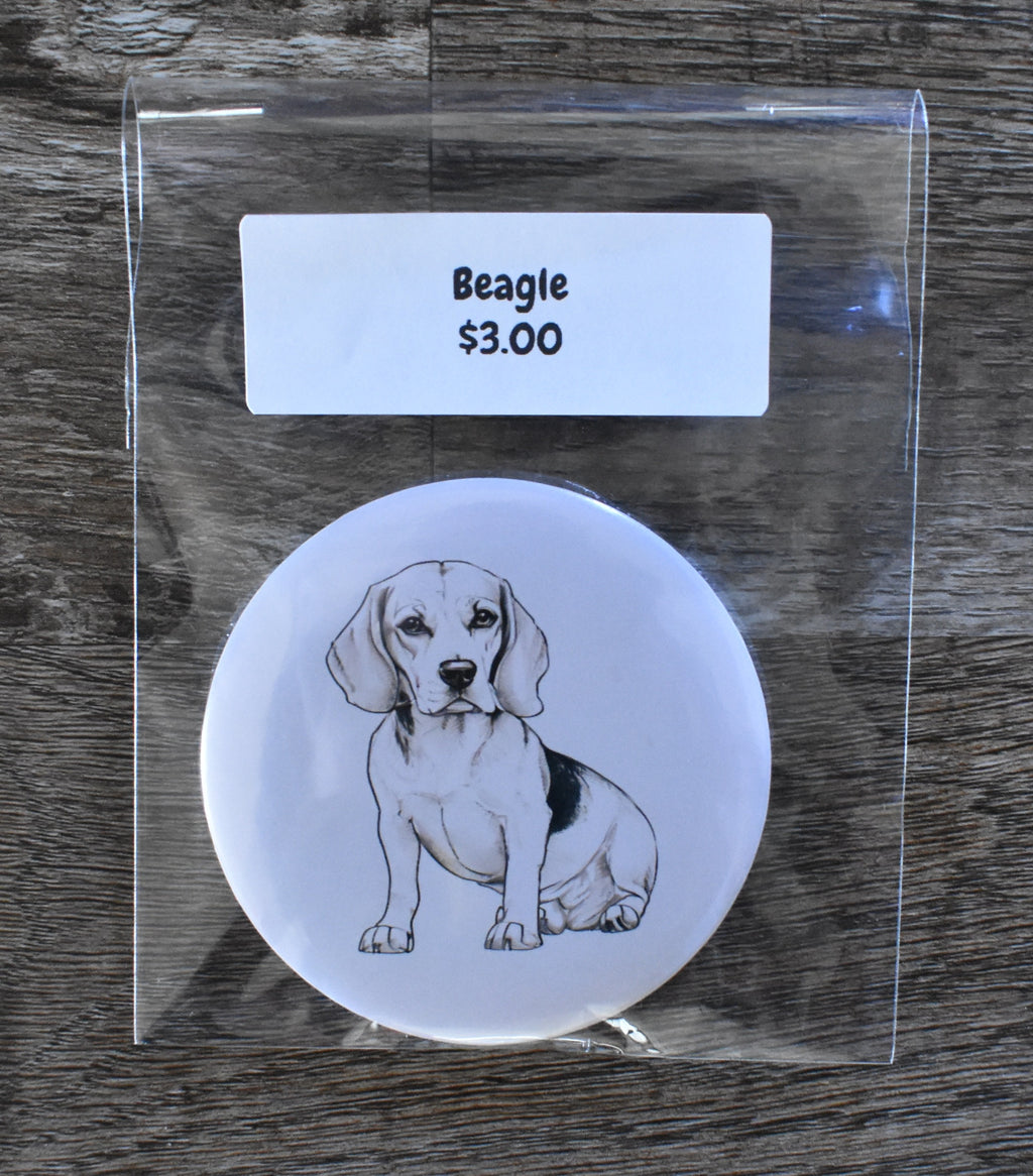 3 Inch Round Dog Magnet-BEAGLE