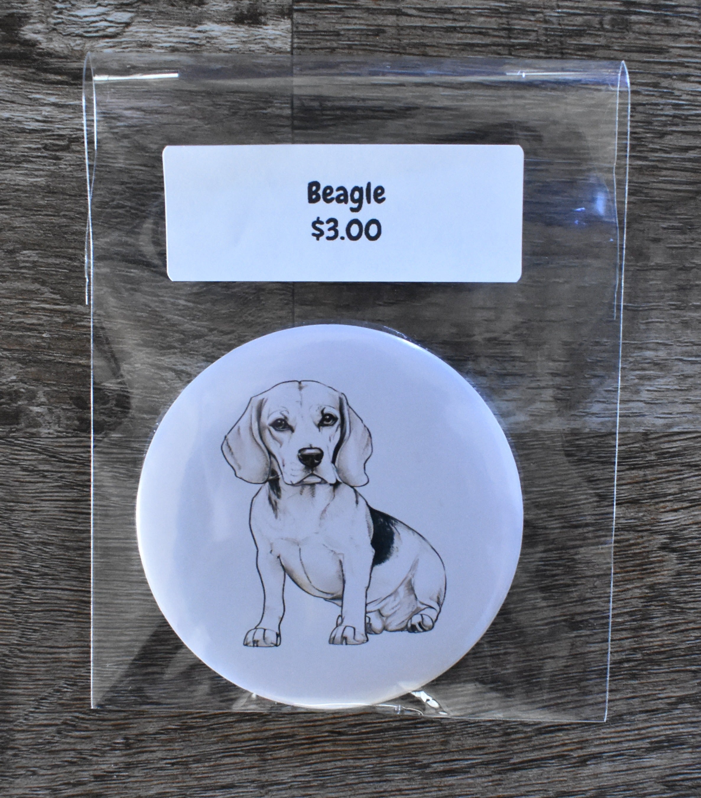 3 Inch Round Dog Magnet-BEAGLE