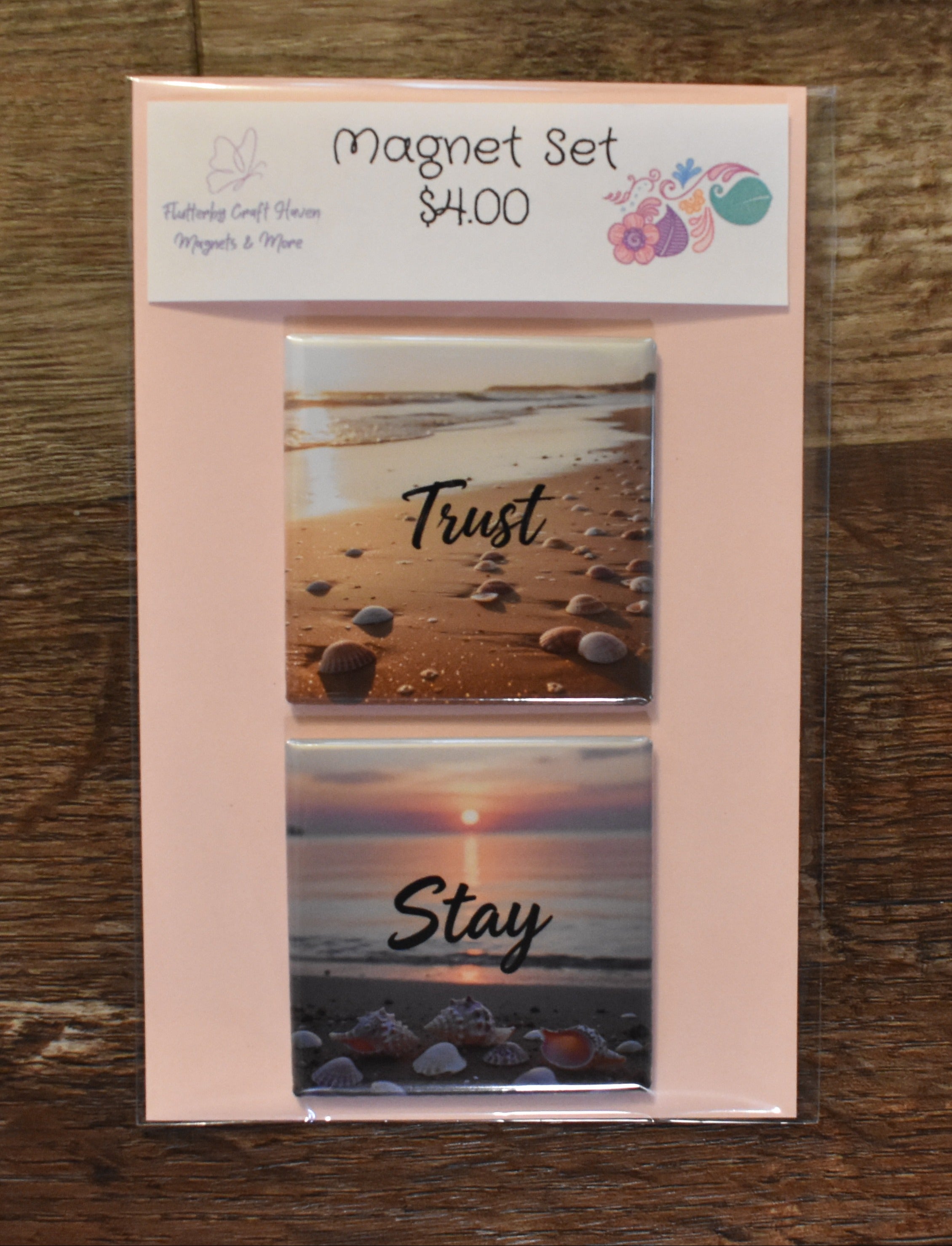 2X2 Square Magnet Set-TRUST/STAY