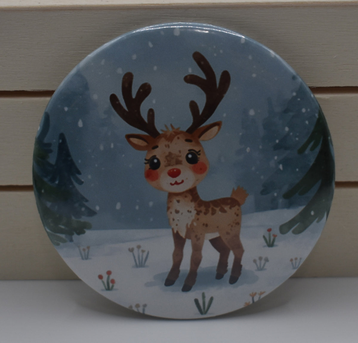 2 Inch Button-Christmas Reindeer (2)
