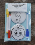 Dry Erase Coloring Magnet Set-Carrot & Apple