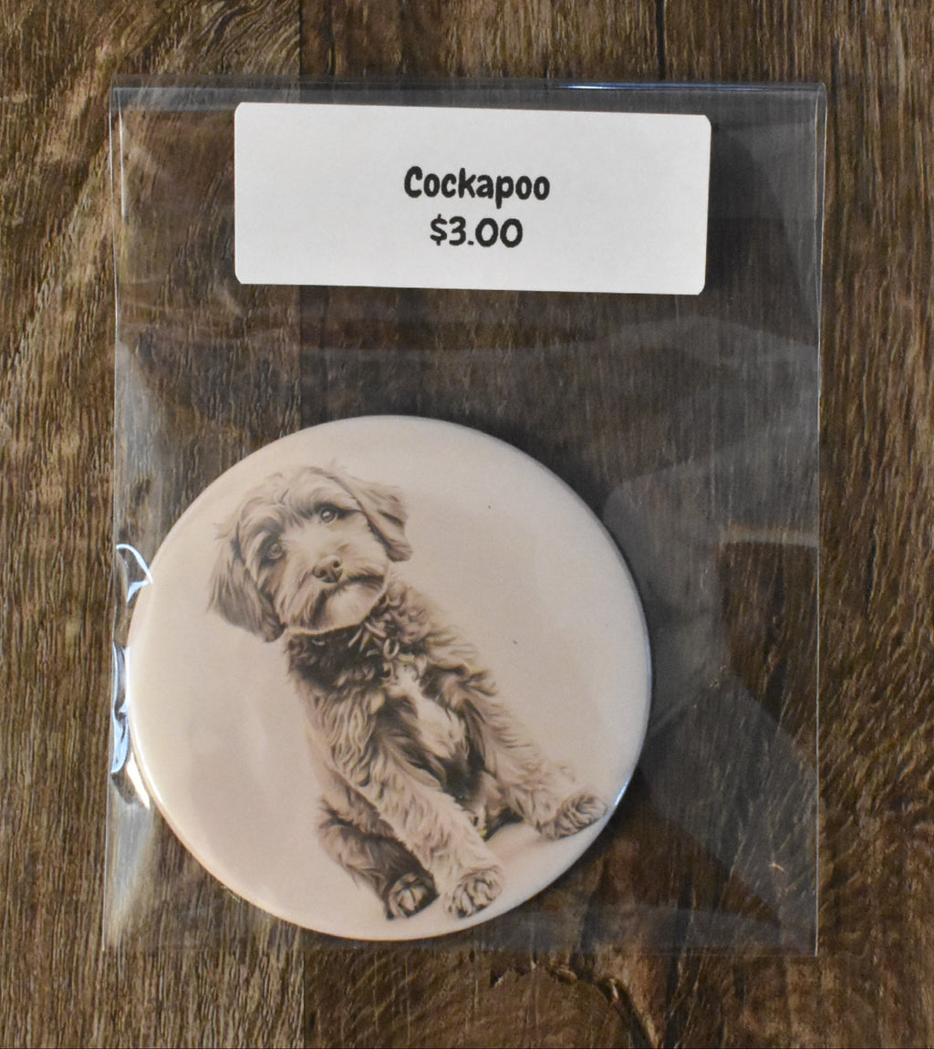 3 Inch Round Dog Breed Magnet-Cockapoo