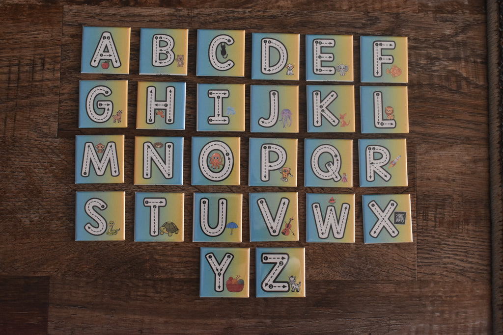 Dry Erase Tracing Alphabet Magnet Set including one dry erase marker