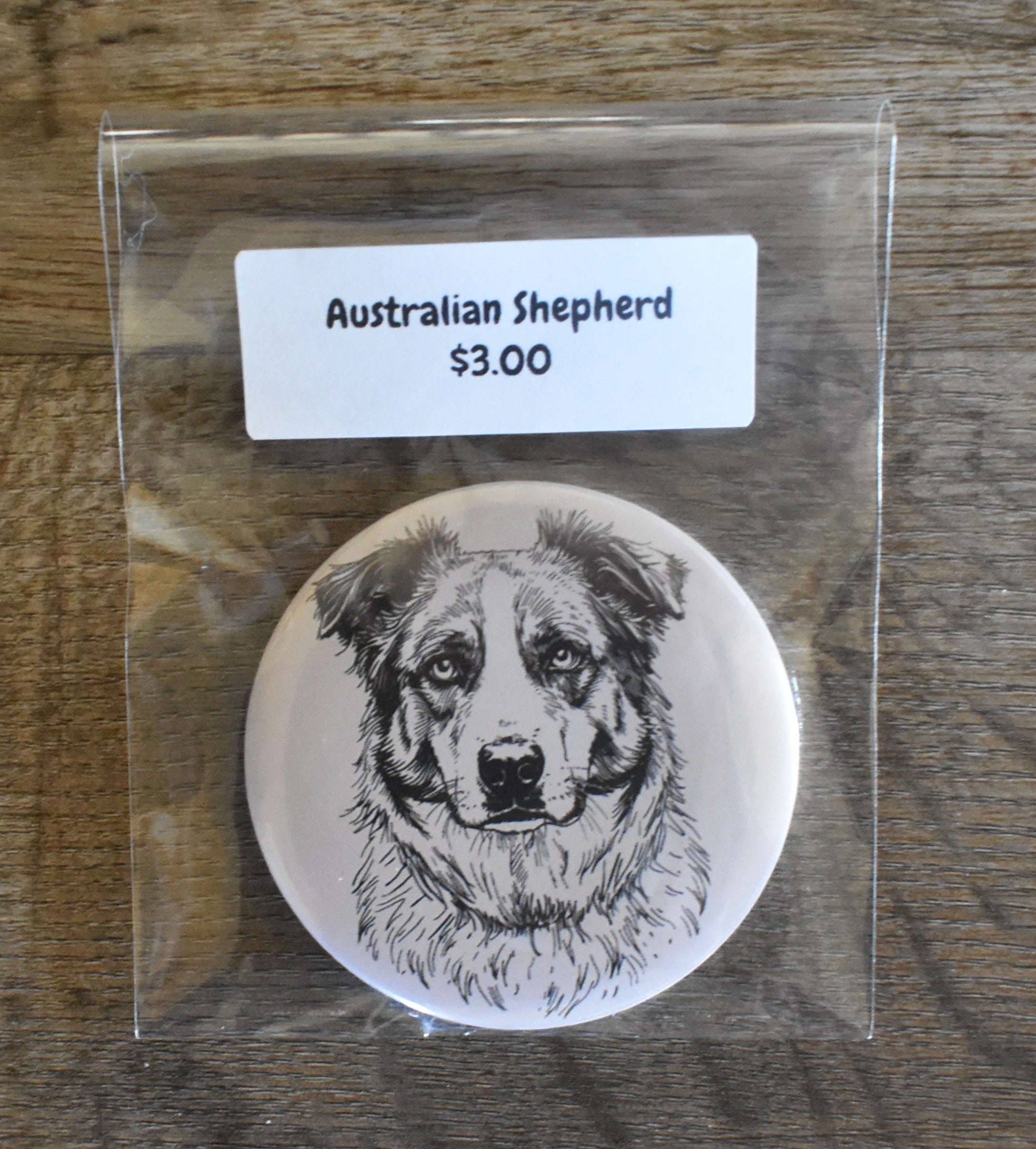3 Inch Round Dog Magnet-AUSTRALIAN SHEPHERD
