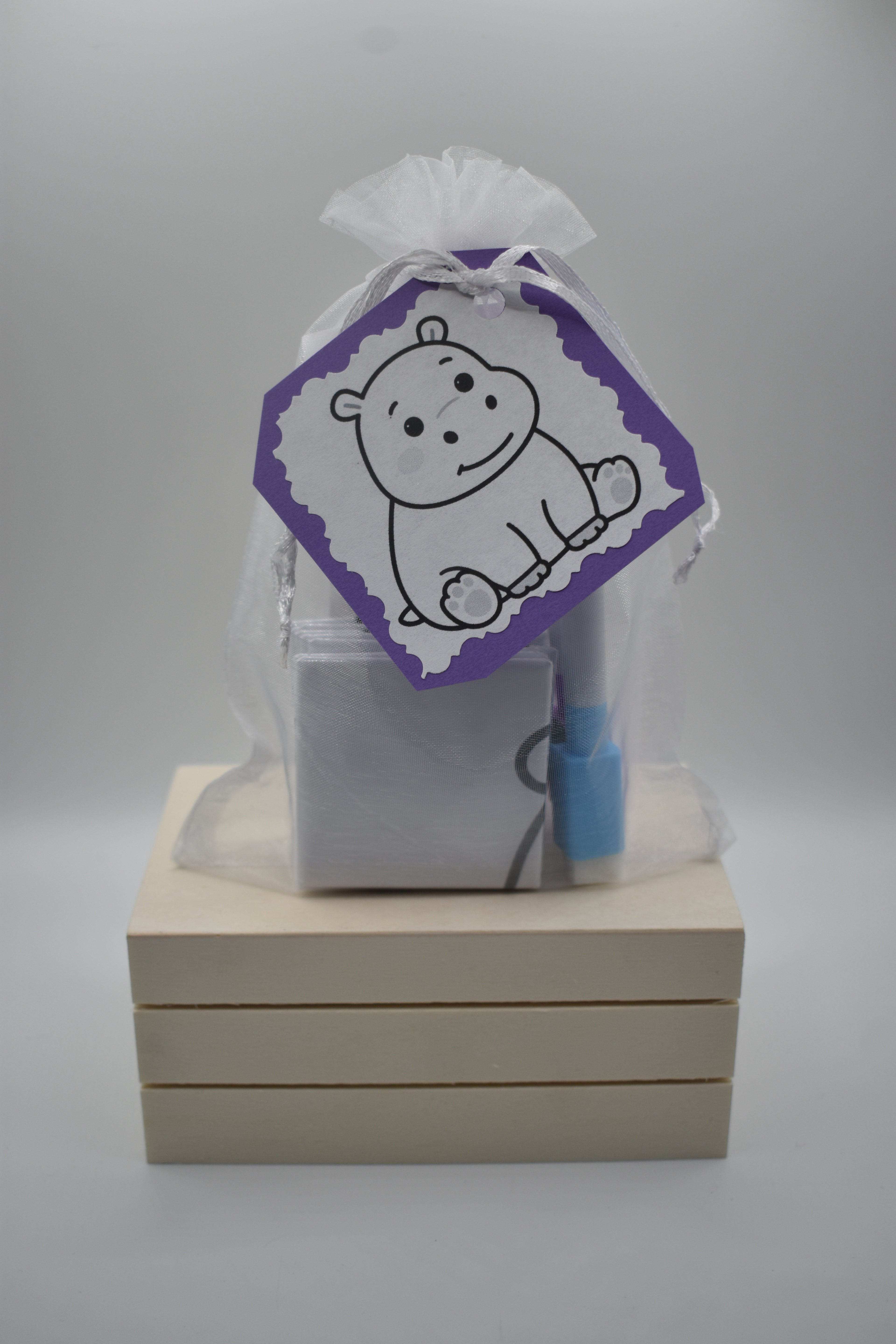 2x2 Dry Erase Puzzle Magnet-Hippo