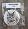 3 Inch Round Cat Breed Magnet-American Short Hair