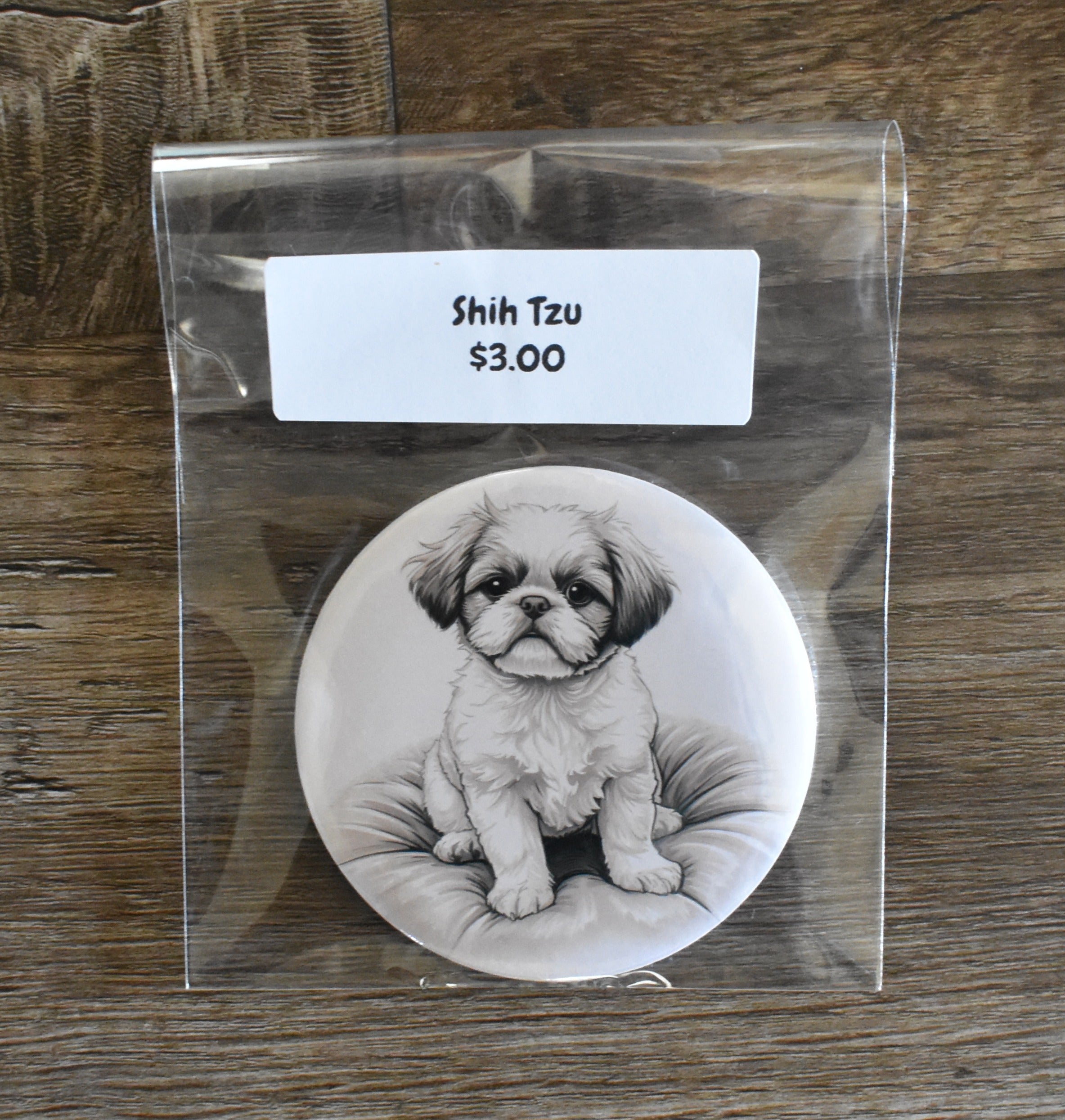 3 Inch Round Dog Magnet-SHIH TZU