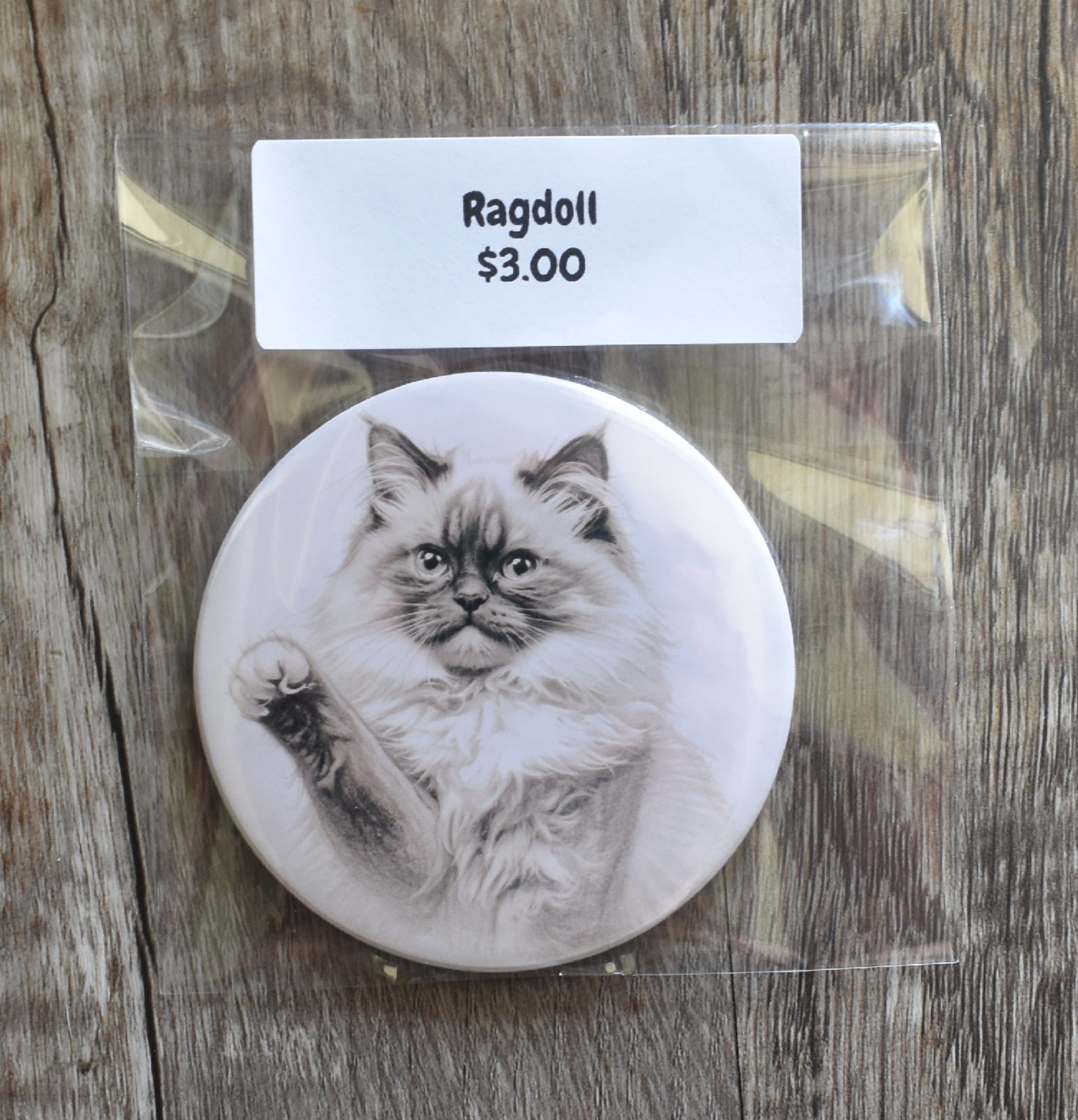 3 Inch Round Cat Breed Magnet-Ragdoll