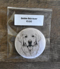 3 Inch Round Dog Magnet-GOLDEN RETRIEVER