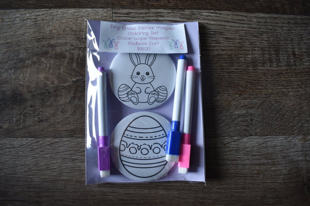 Dry Erase Easter Magnet Coloring Set-Egg & Bunny