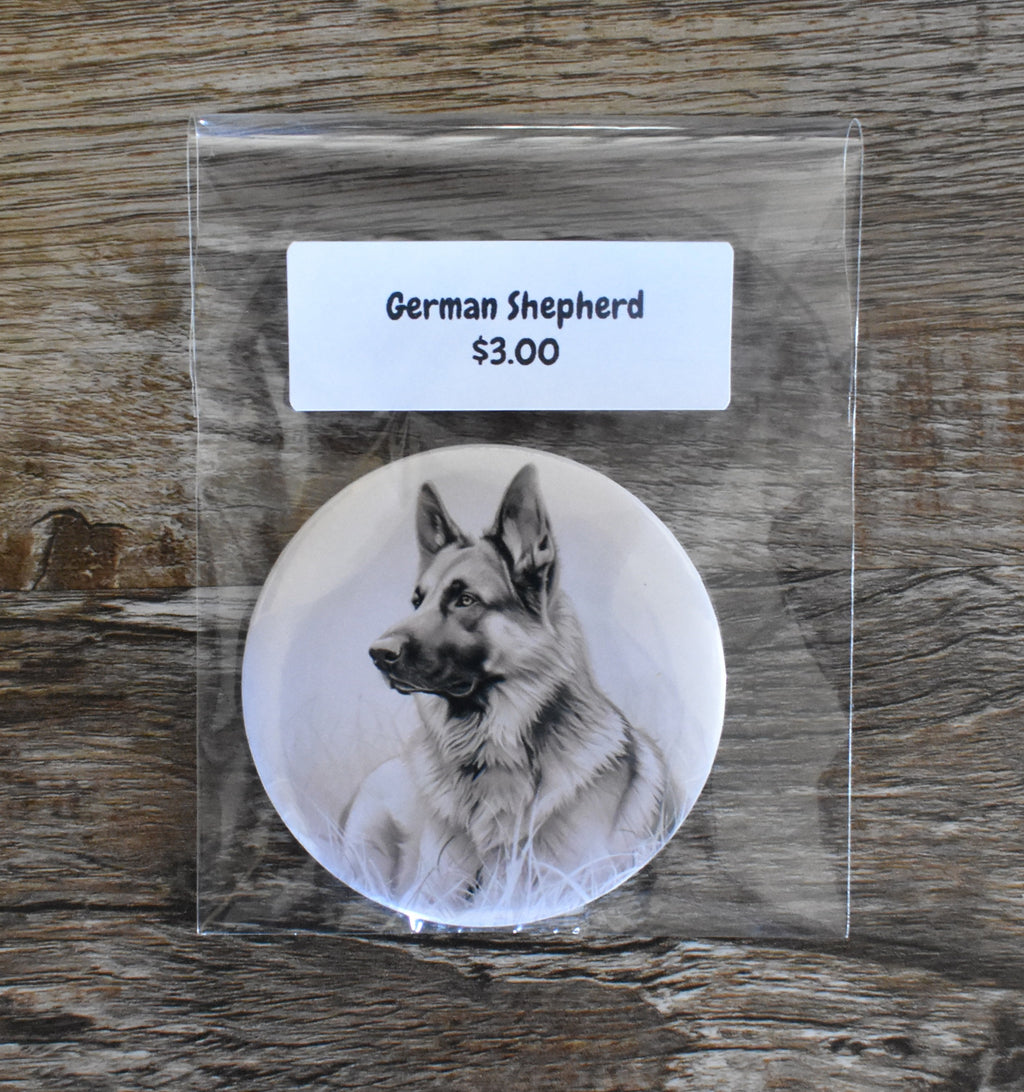 3 Inch Round Dog Magnet-GERMAN SHEPHERD