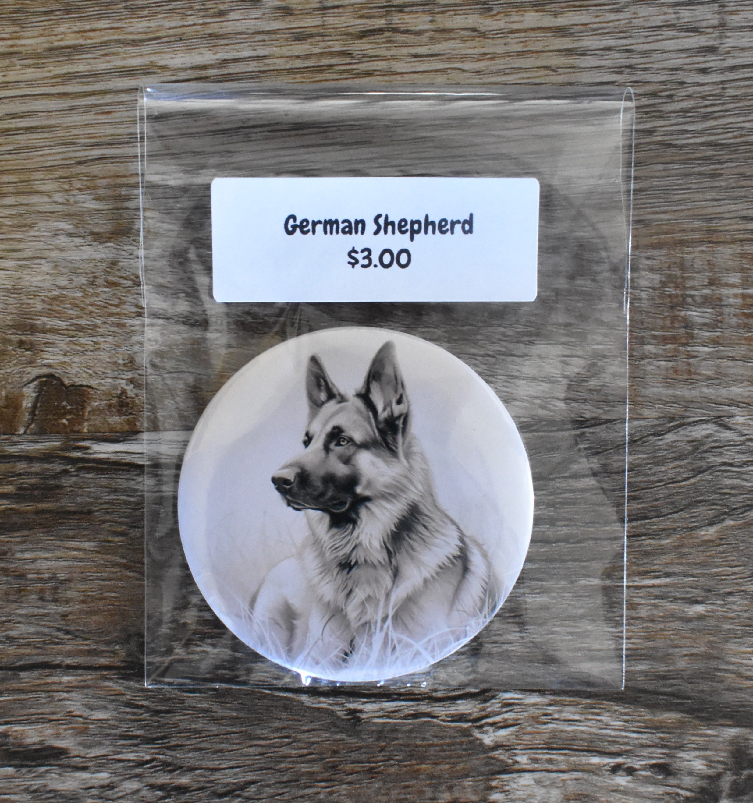 3 Inch Round Dog Magnet-GERMAN SHEPHERD