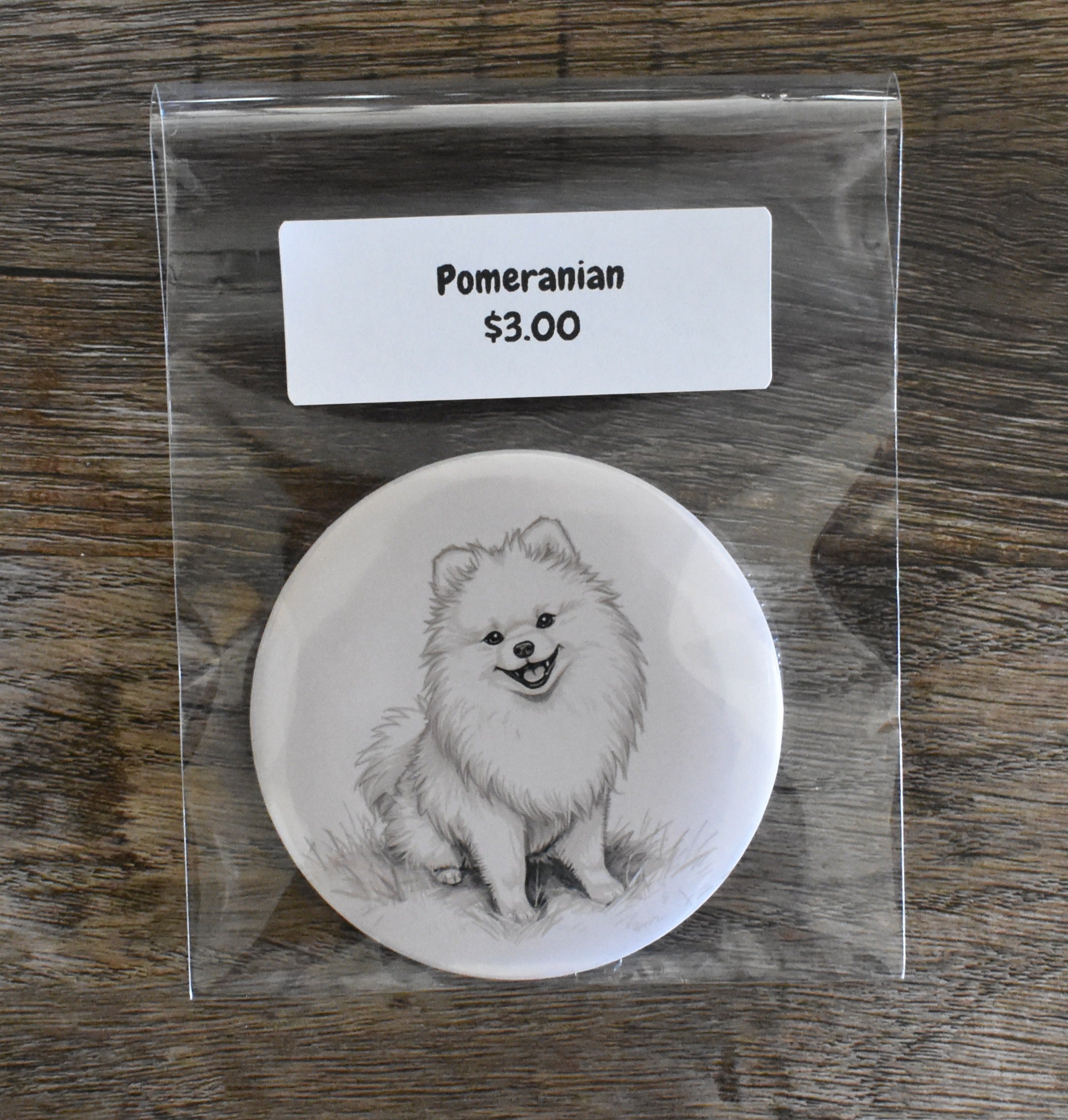 3 Inch Round Dog Magnet-POMERANIAN