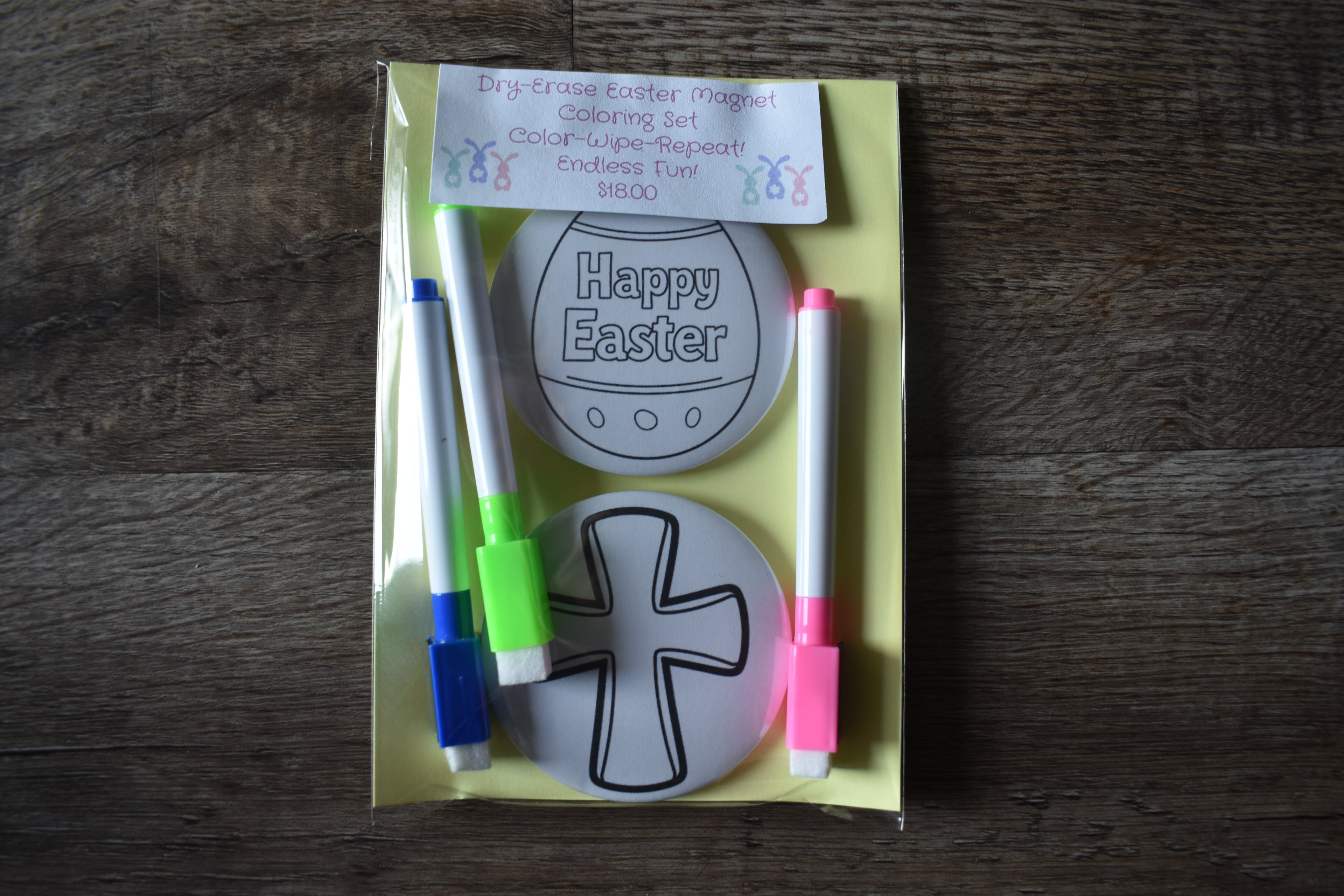 Dry Erase Easter Magnet Coloring Set-Cross & Egg