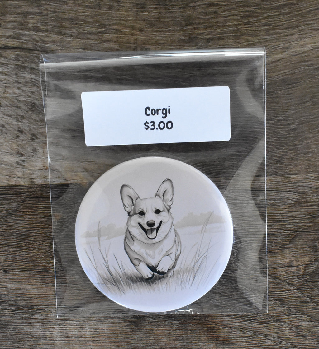 3 Inch Round Dog Magnet-CORGI