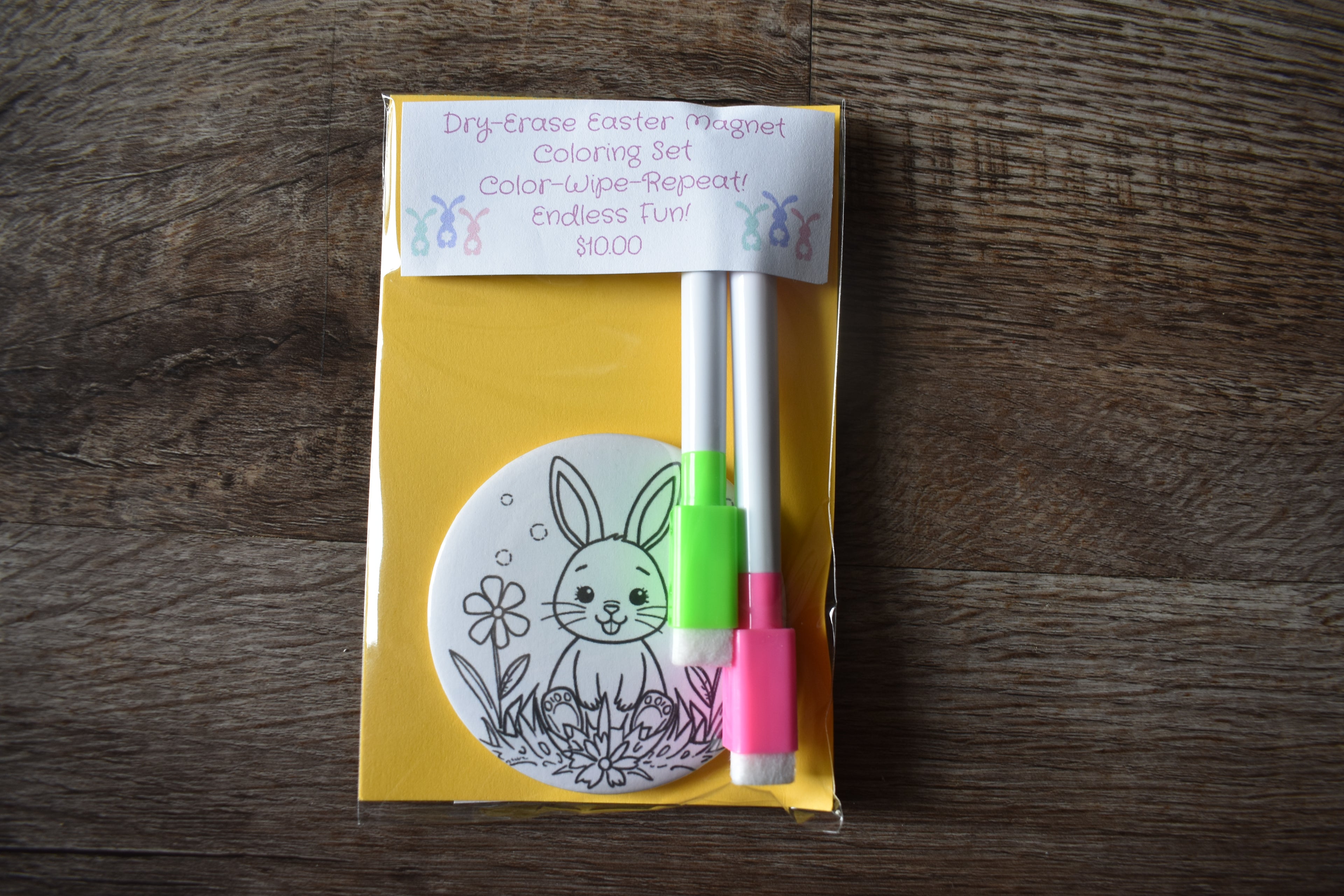 Dry Erase Easter Magnet Coloring Set-Bunny2