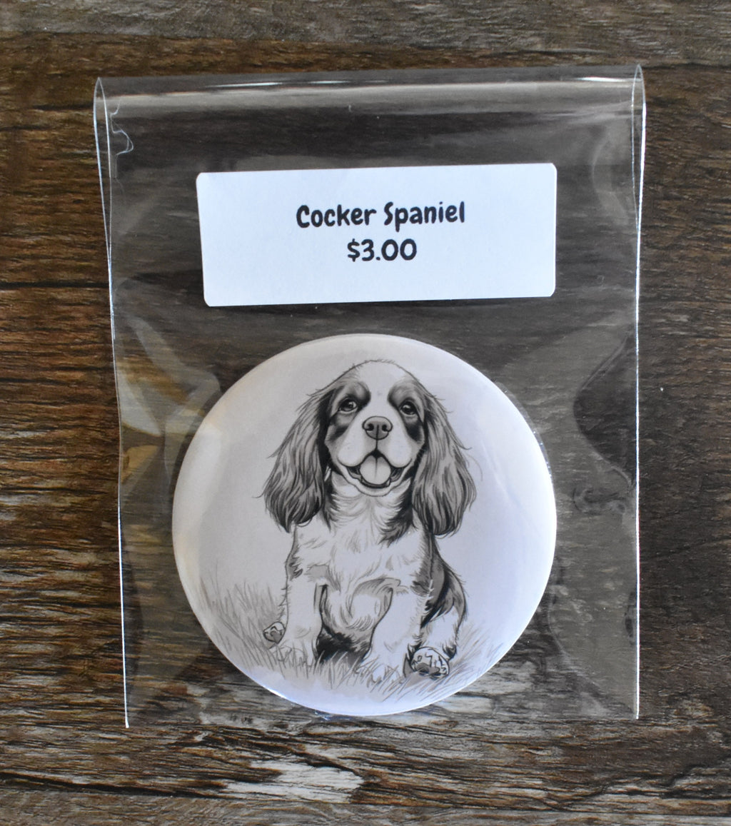 3 Inch Round Dog Magnet-COCKER SPANIEL