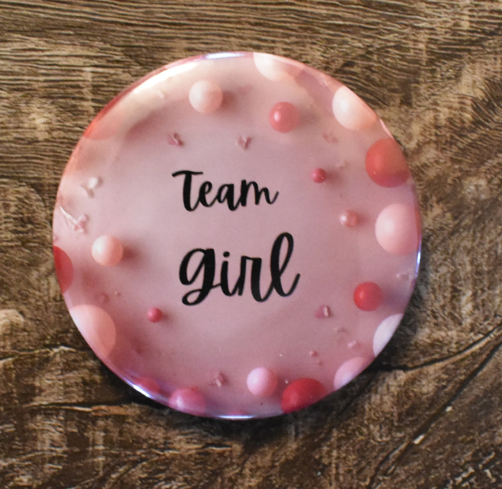 2 Inch Round Button TEAM BOY/GIRL (Pack of 10)