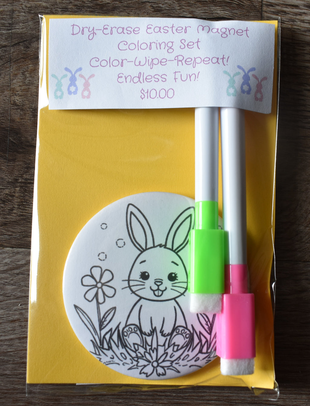 Dry Erase Easter Magnet Coloring Set-Bunny2