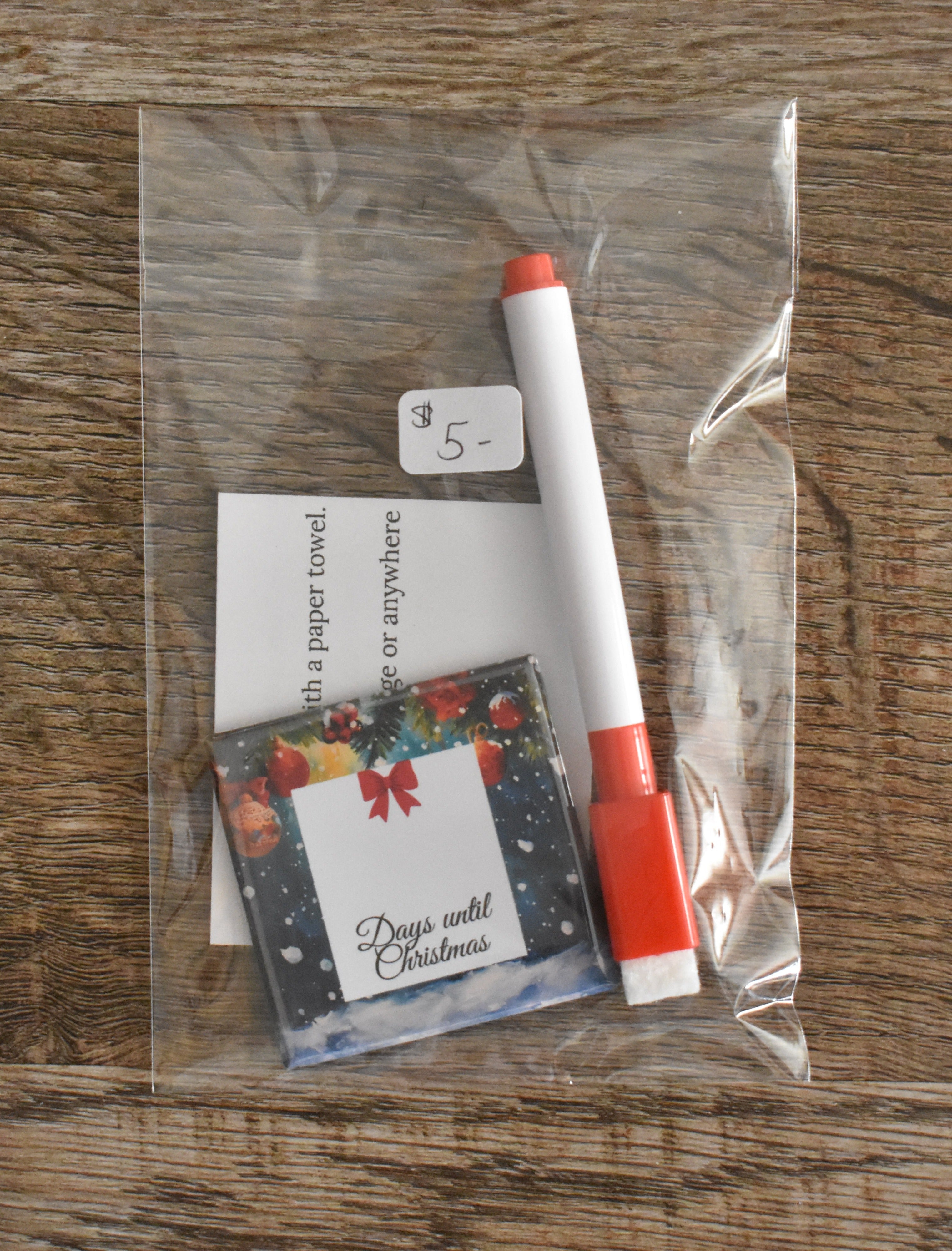 Dry Erase Days until Christmas Magnet (Bow)