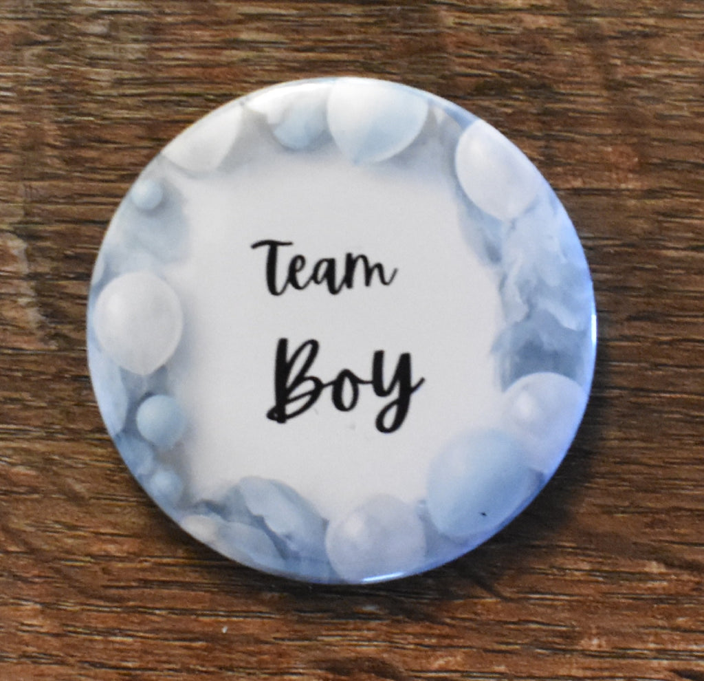 2 Inch Round Button TEAM BOY/GIRL (Pack of 10)