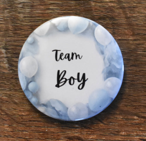 2 Inch Round Button TEAM BOY/GIRL (Pack of 10)