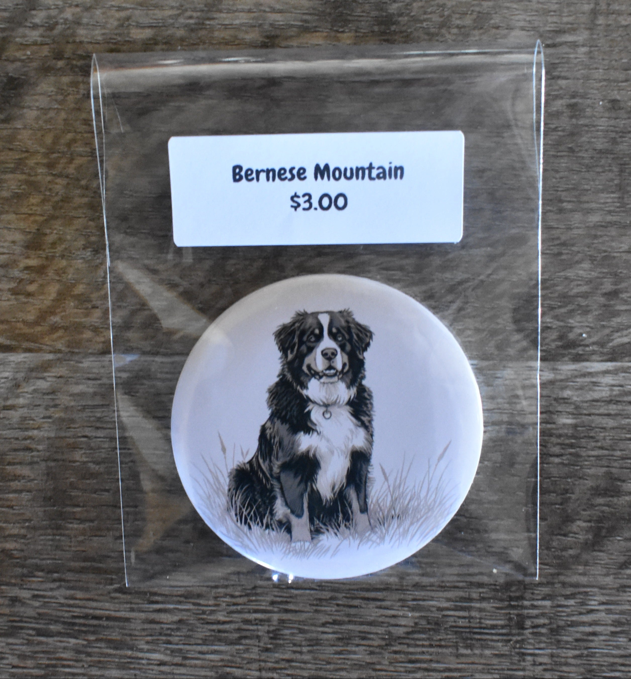3 Inch Round Dog Magnet-BERNESE MOUNTAIN