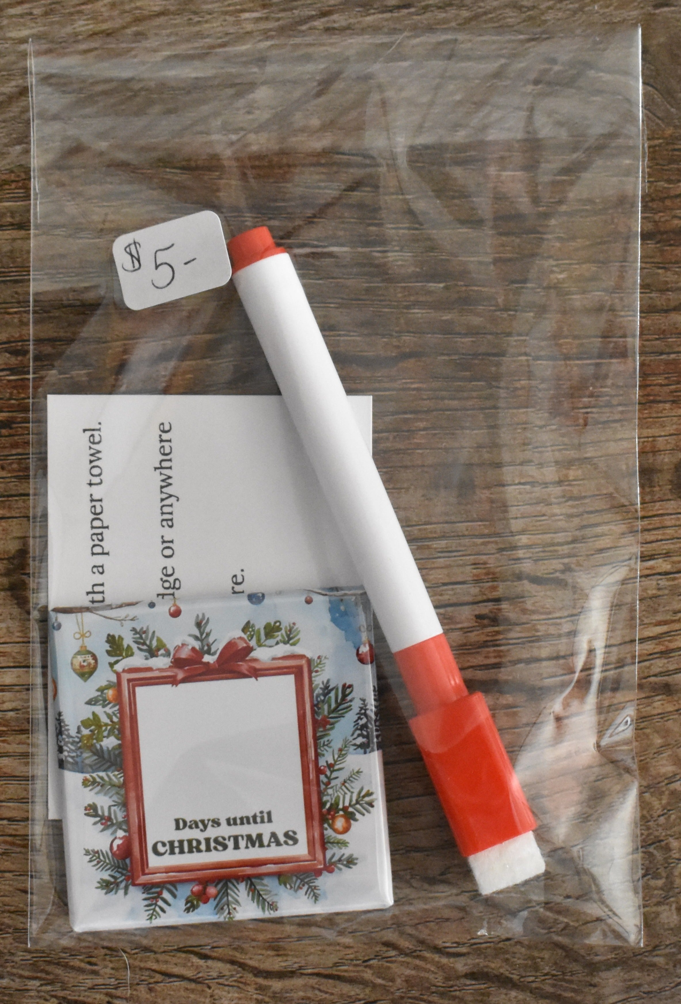 Dry Erase Christmas Countdown Magnet (Lite Blue)