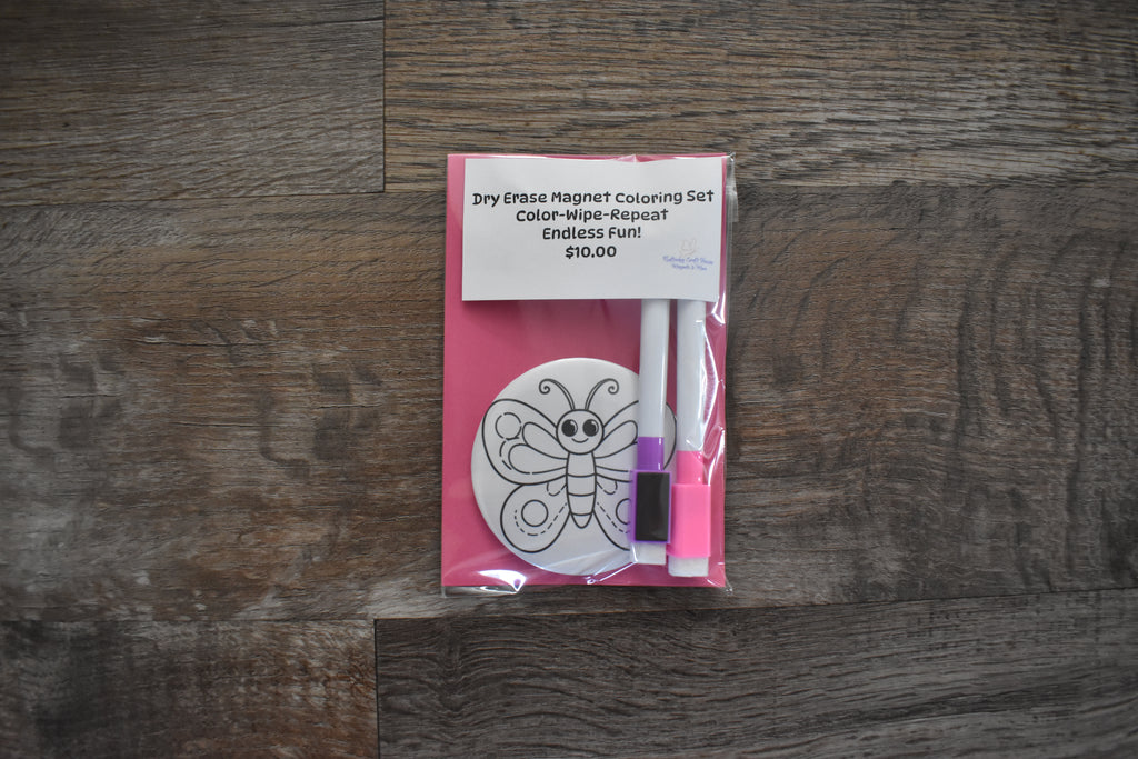 Dry Erase Coloring Magnet Set-Butterfly
