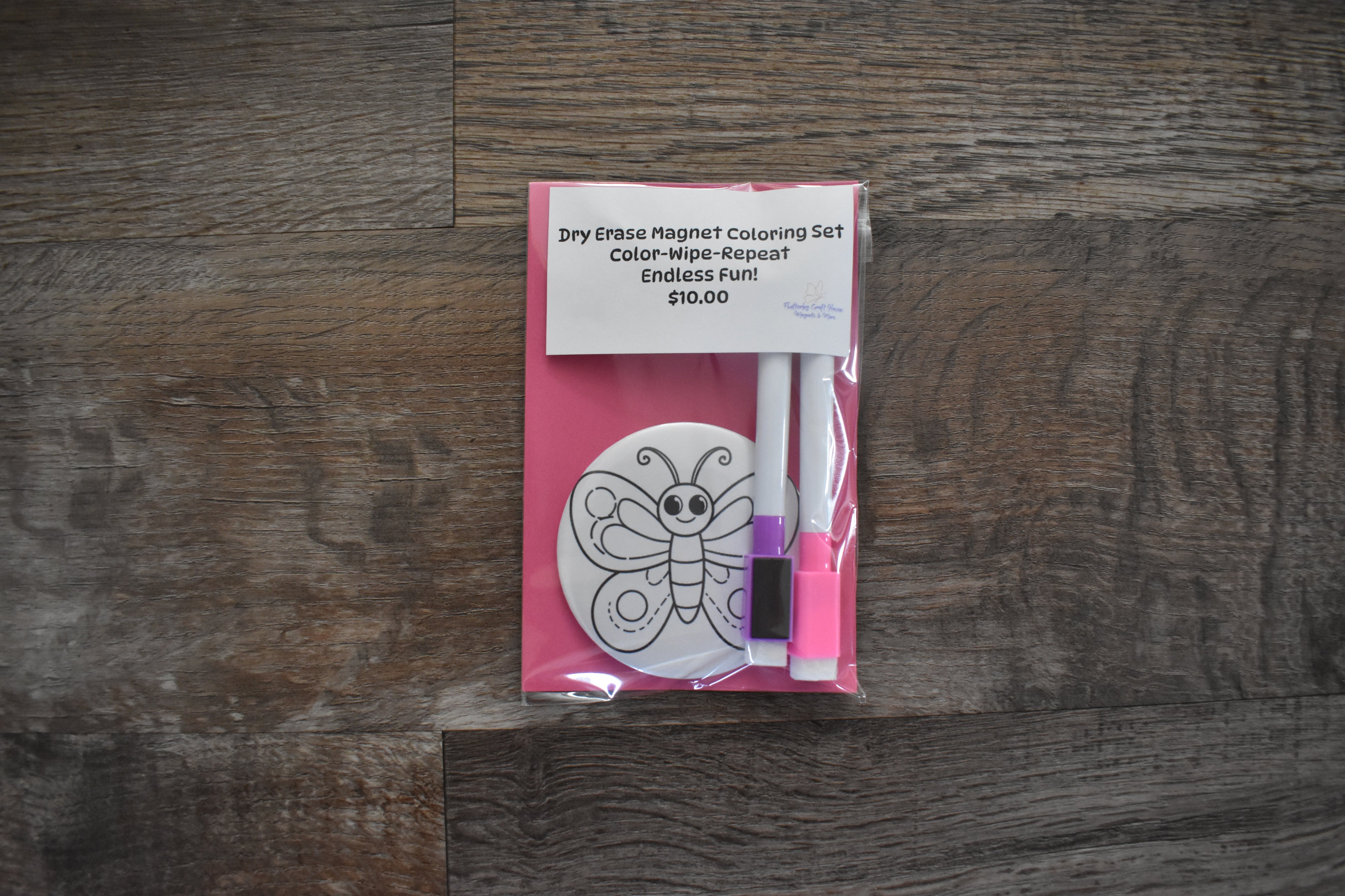 Dry Erase Coloring Magnet Set-Butterfly