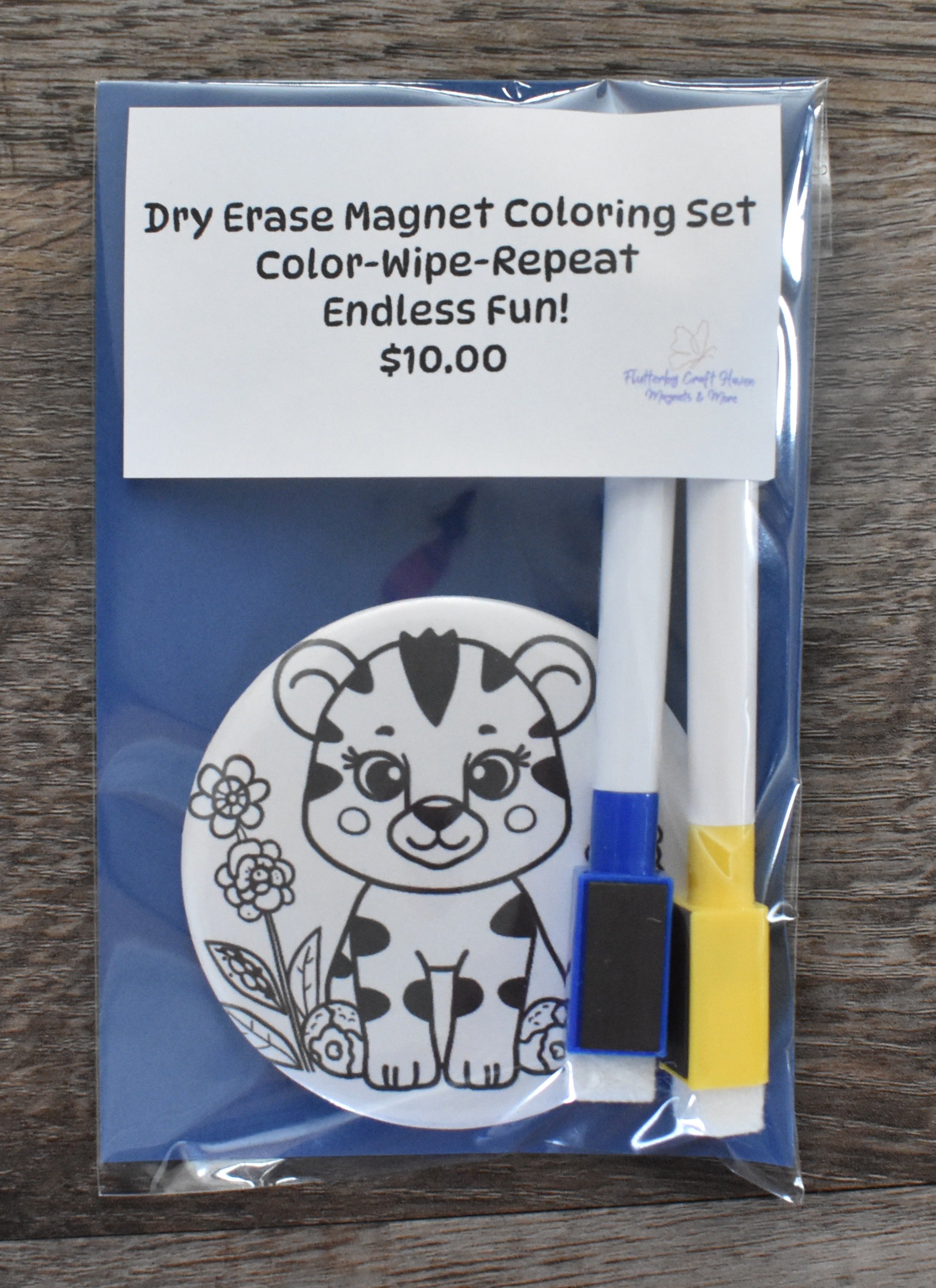 Dry Erase Magnet Coloring Set-Tiger