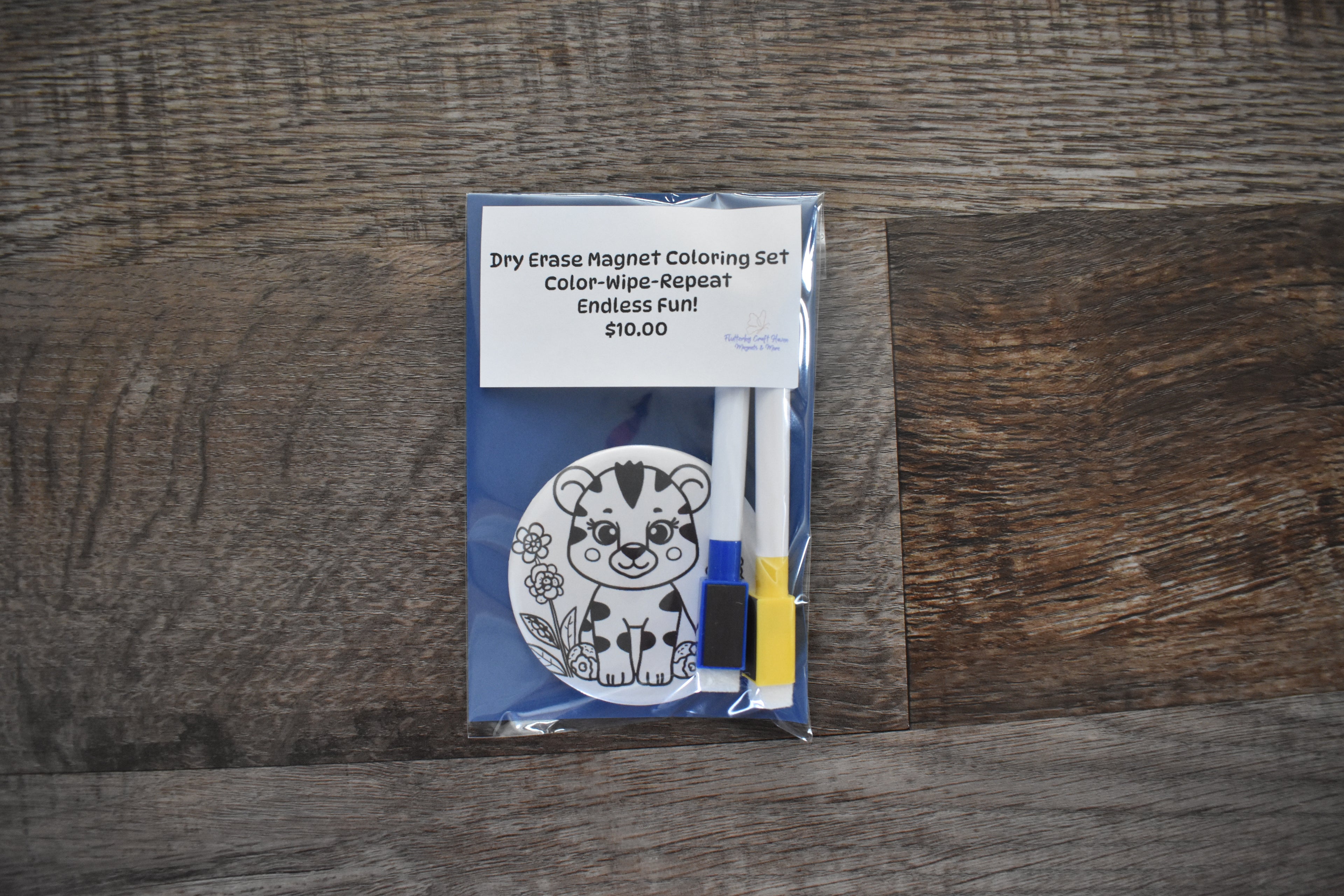 Dry Erase Magnet Coloring Set-Tiger