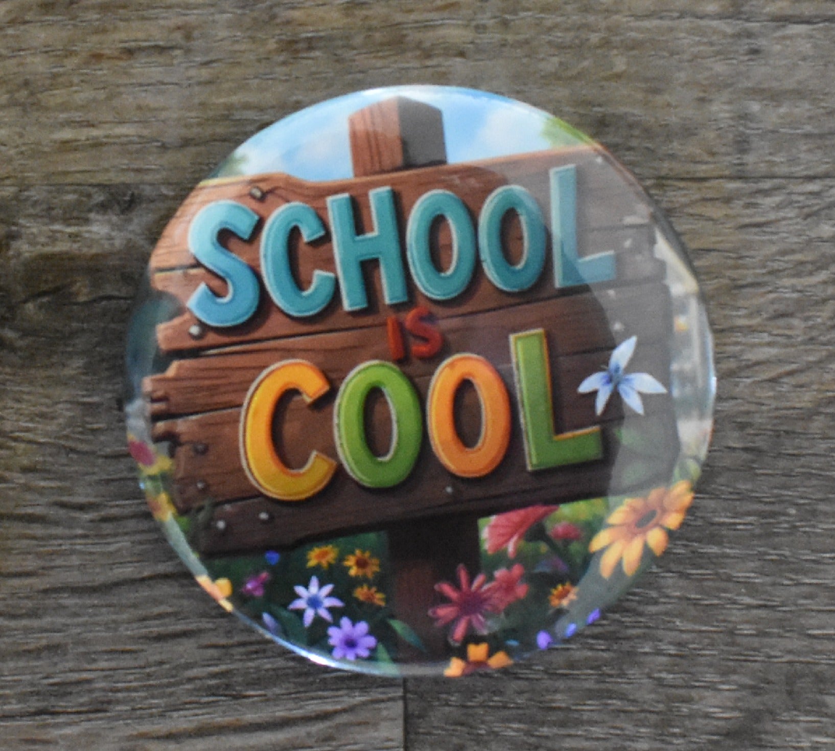 3 Inch Round School is Cool (Pre-Made)
