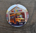 3 Inch Round Magnet BUS DRIVER (Pre-Made)