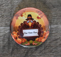 3 Inch Round Magnet Thanksgiving (Custom Name)