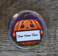 3 Inch Round Magnet HALLOWEEN PUMPKIN (Custom Name)