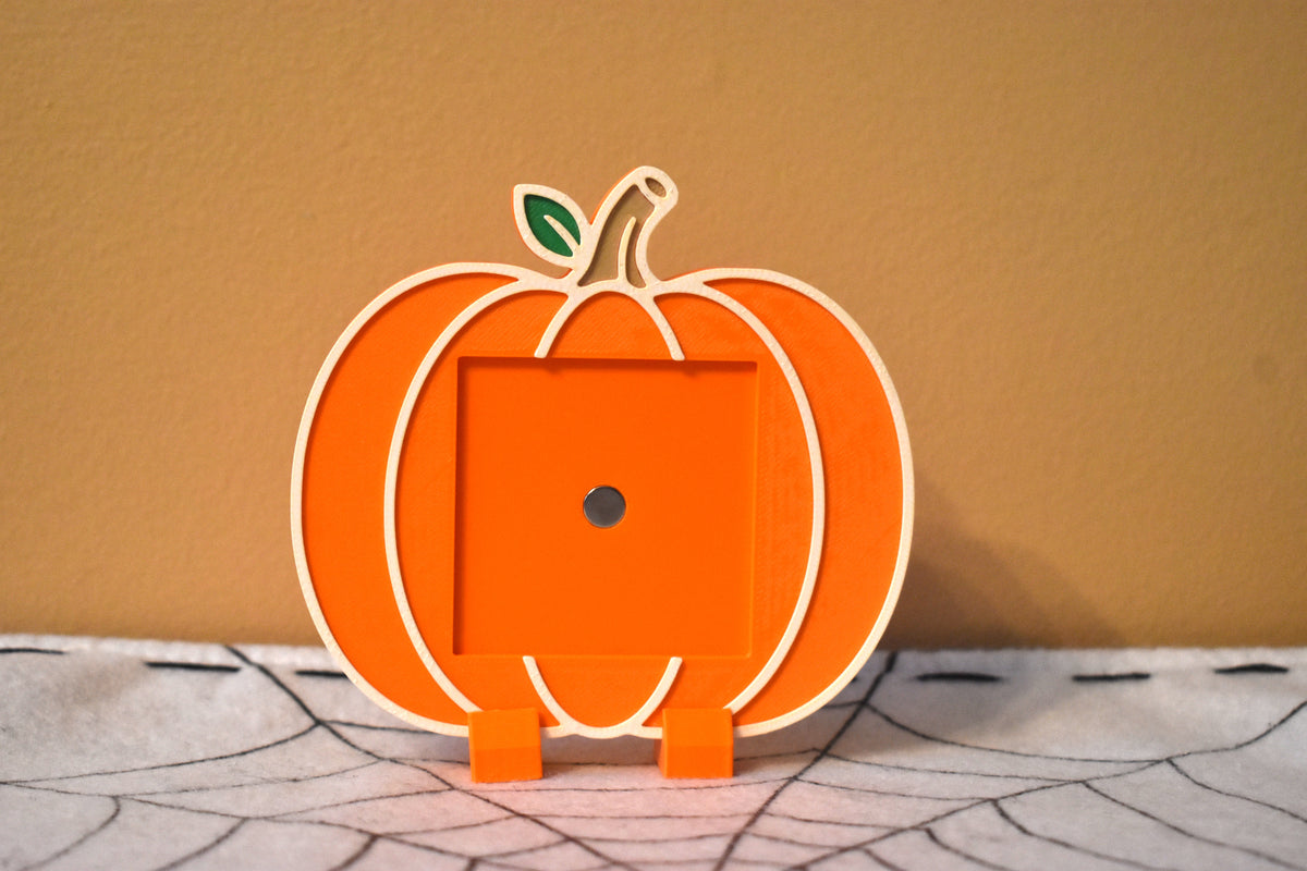 3D Printed Pumpkin 2x2 Square Magnet Frame