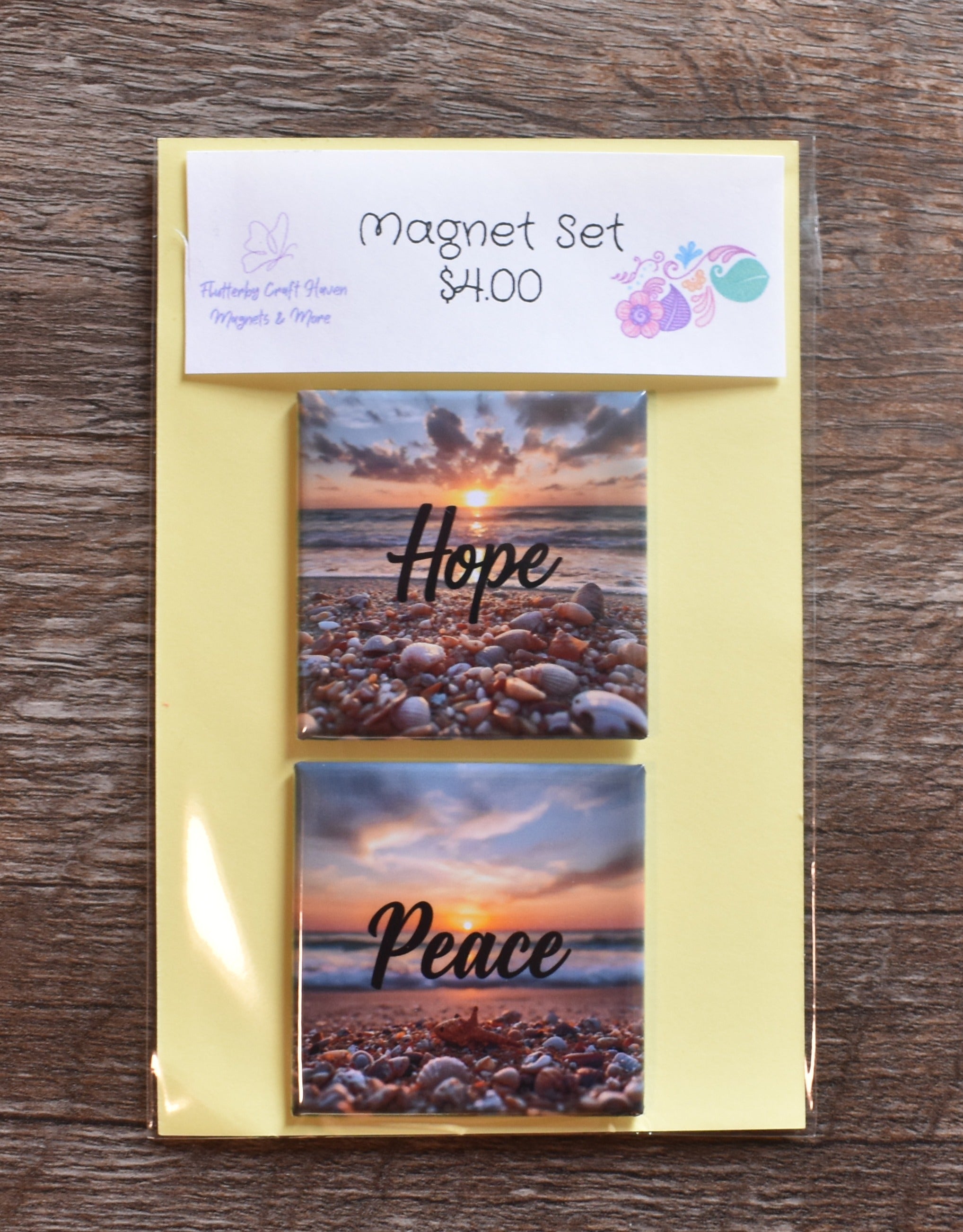 2x2 Square Magnet Set-Hope/Peace